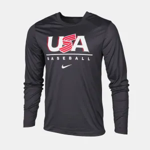 Anthracite Legacy Logo Long Sleeve Legend Tee
