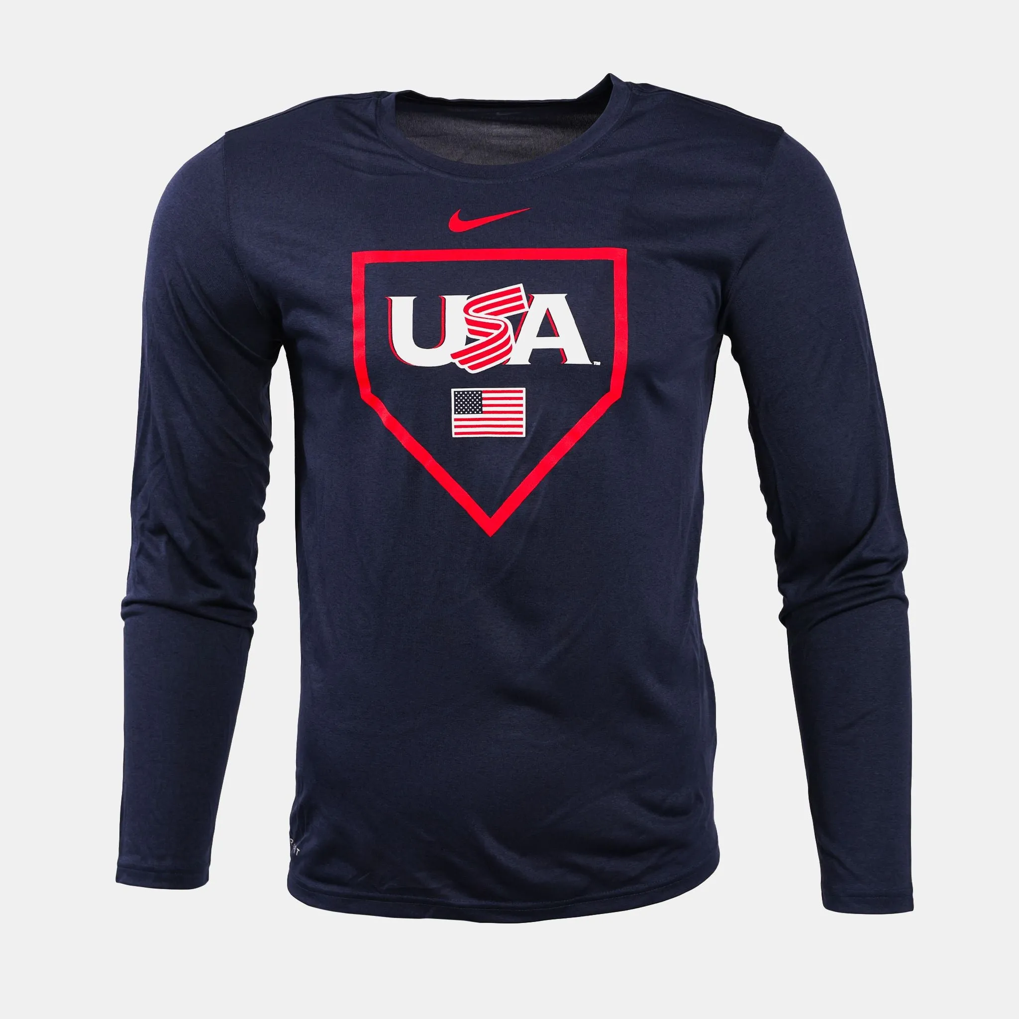 Navy Home Plate Long Sleeve Dri-Fit Tee