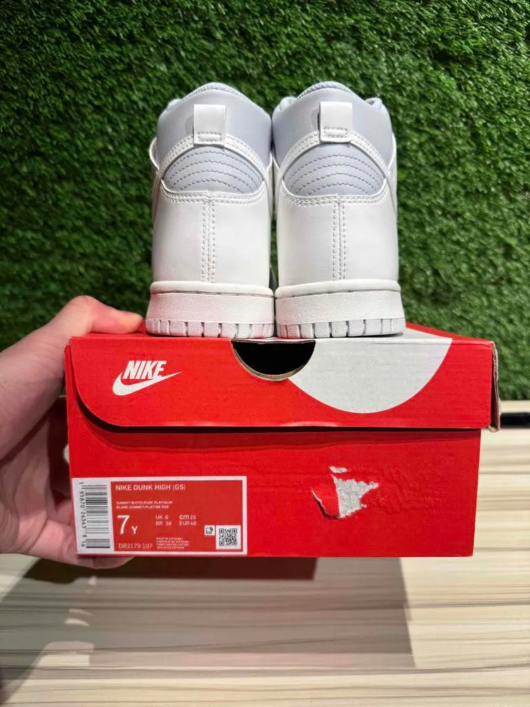 Nike Dunk High Summit White Football Grey (GS) Sz 7Y/8.5W