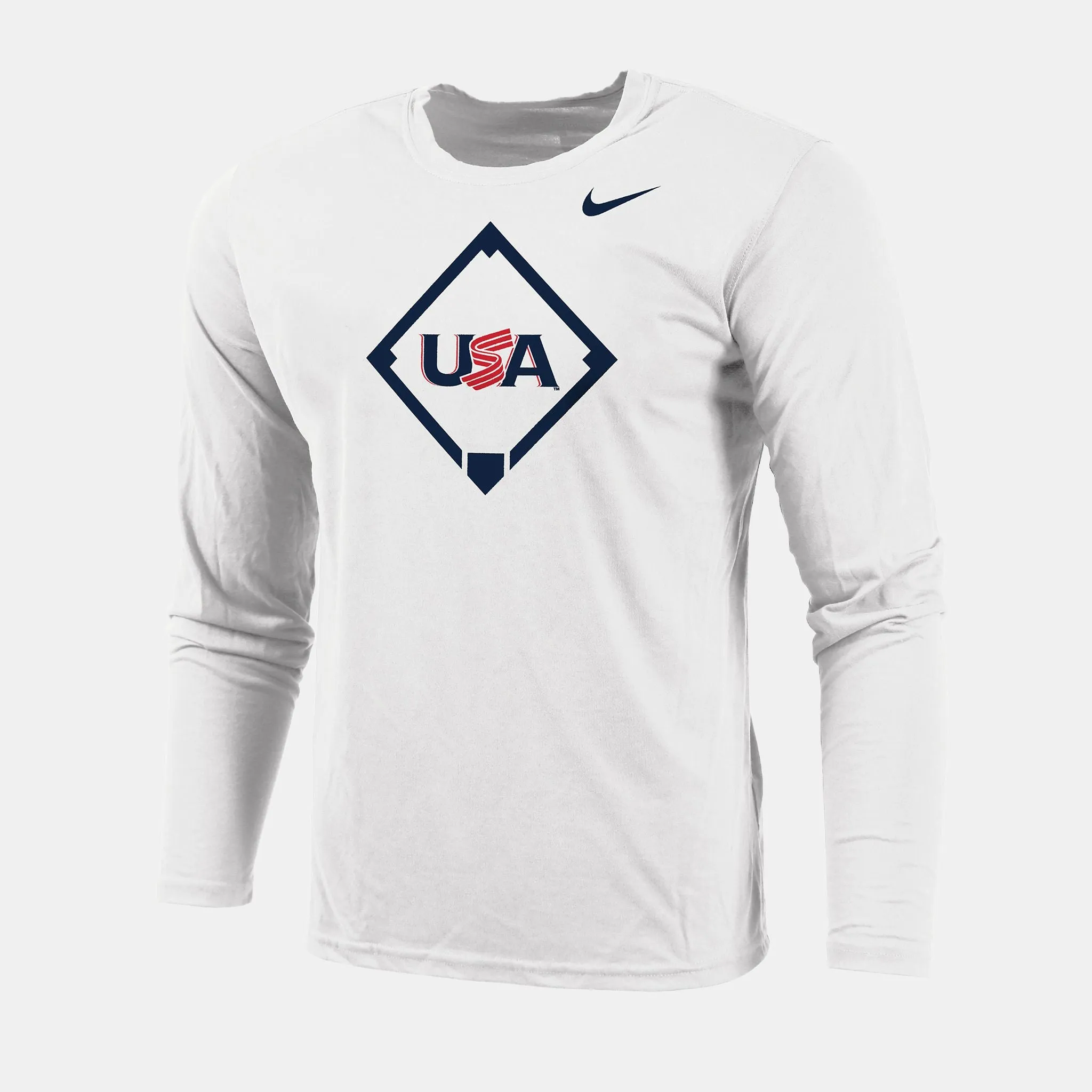 White Home Plate Long Sleeve Legend Tee