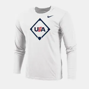 White Home Plate Long Sleeve Legend Tee